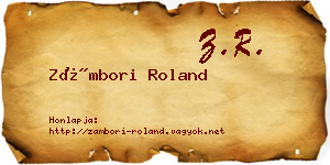 Zámbori Roland névjegykártya