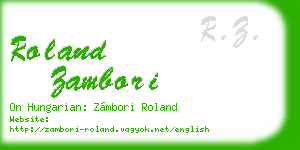 roland zambori business card